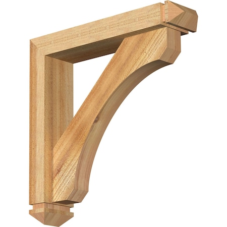 Legacy Arts And Crafts Rough Sawn Bracket W/ Offset Brace, Western Red Cedar, 4W X 18D X 18H